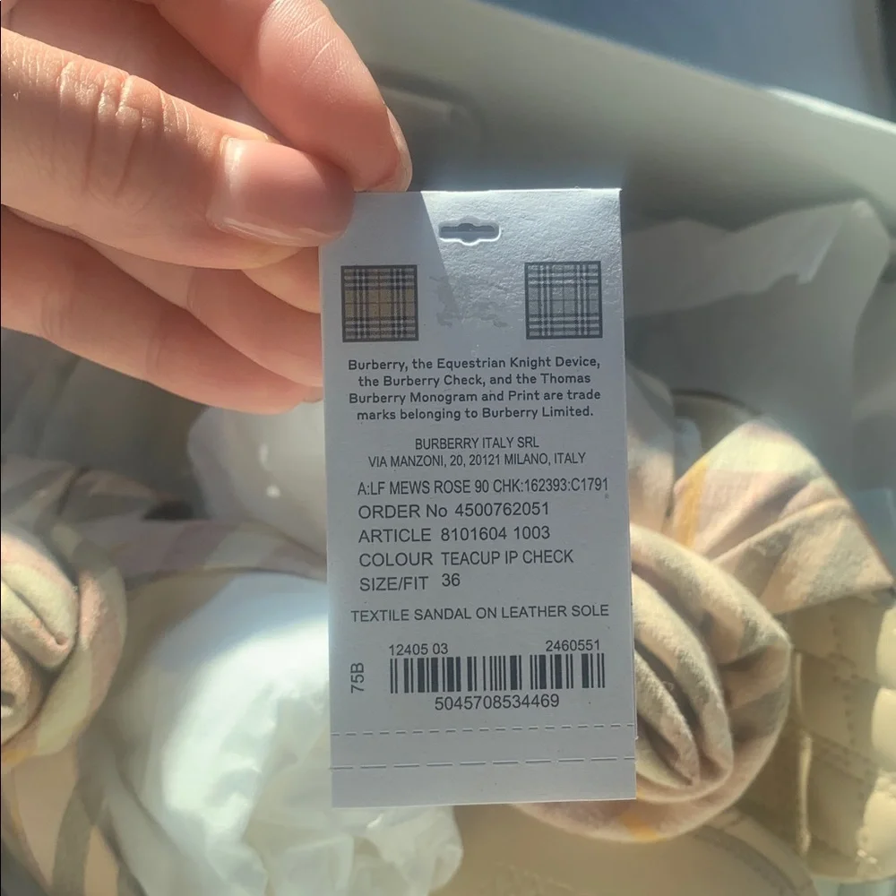 Burberry Mews Rose 90MM Check Mules - Picture 6 of 7